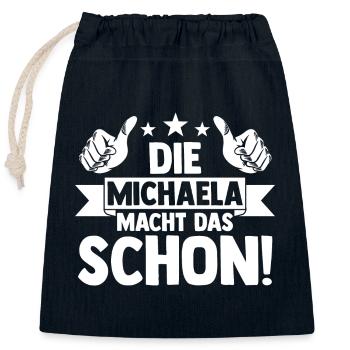 Michaela - Verschließbarer Geschenkbeutel aus Baumwolle (25x30cm) - Navy - Vorne