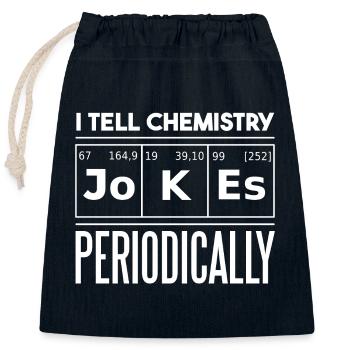 Ich erzähle regelmäßig Chemie-Witze - Verschließbarer Geschenkbeutel aus Baumwolle (25x30cm) - Navy - Vorne