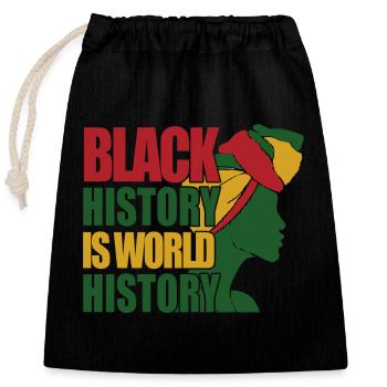 Black History Month Black History - Closable cotton gift bag (25x30cm) - black - Front