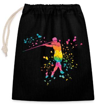 Javelin Throw Colorsplash Javelin Throw - Closable cotton gift bag (25x30cm) - black - Front