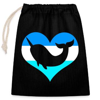 Narval - Sac cadeau en coton avec cordon (25 x 30 cm) - noir - Devant