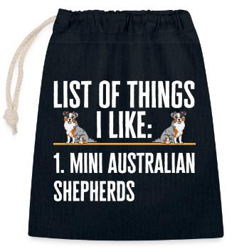 Berger australien miniature - Sac cadeau en coton avec cordon (25 x 30 cm) - bleu marine - Devant