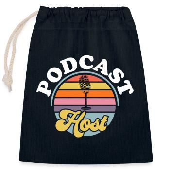 Podcaster Podcast - Closable cotton gift bag (25x30cm) - navy - Front