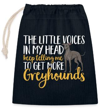 Lévrier italien Greyhound Chiens - Sac cadeau en coton avec cordon (25 x 30 cm) - bleu marine - Devant