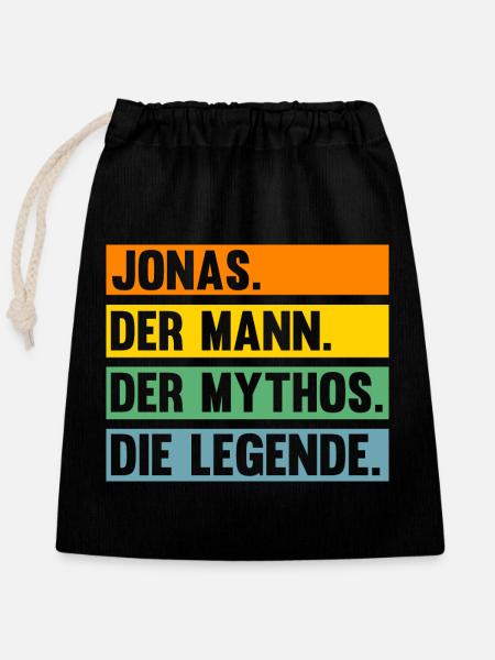 Jonas - Verschließbarer Geschenkbeutel aus Baumwolle (25x30cm) - Schwarz