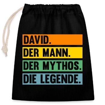 David - Verschließbarer Geschenkbeutel aus Baumwolle (25x30cm) - Schwarz - Vorne