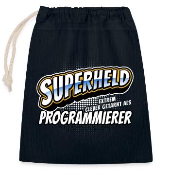 Superheld, clever getarnt als Programmierer - Verschließbarer Geschenkbeutel aus Baumwolle (25x30cm) - Navy - Vorne