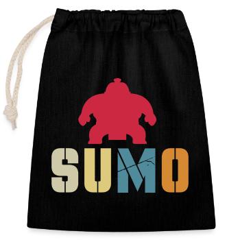 Sumo - Verschließbarer Geschenkbeutel aus Baumwolle (25x30cm) - Schwarz - Vorne