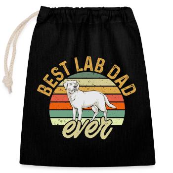 Weißer Labrador Retriever Weißer Lab - Verschließbarer Geschenkbeutel aus Baumwolle (25x30cm) - Schwarz - Vorne
