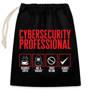 Cybersécurité Hackers Sécurité informatique - Sac cadeau en coton avec cordon (25 x 30 cm) - noir - Devant