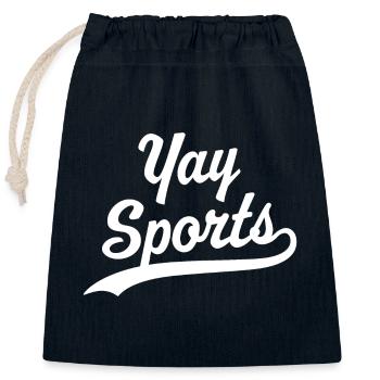 Yay Sports - Sac cadeau en coton avec cordon (25 x 30 cm) - bleu marine - Devant