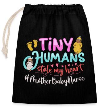 Infirmière Bébé Maternité Infirmière - Sac cadeau en coton avec cordon (25 x 30 cm) - noir - Devant