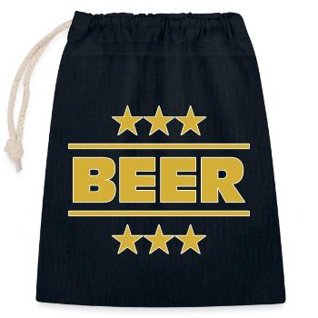 Beer, Beer, Alcoholic Beverage - Closable cotton gift bag (25x30cm) - navy - Front