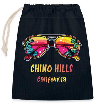 Chino Hills, Californie - Lunettes de soleil colorées - Sac cadeau en coton avec cordon (25 x 30 cm) - bleu marine - Devant