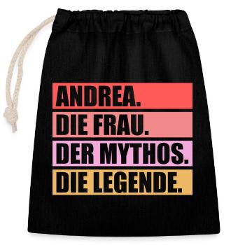 Andrea - Verschließbarer Geschenkbeutel aus Baumwolle (25x30cm) - Schwarz - Vorne