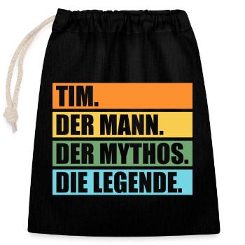 Tim - Verschließbarer Geschenkbeutel aus Baumwolle (25x30cm) - Schwarz - Vorne