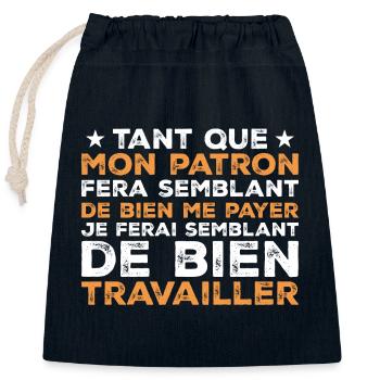 Quote Work Colleague Humor - Closable cotton gift bag (25x30cm) - navy - Front
