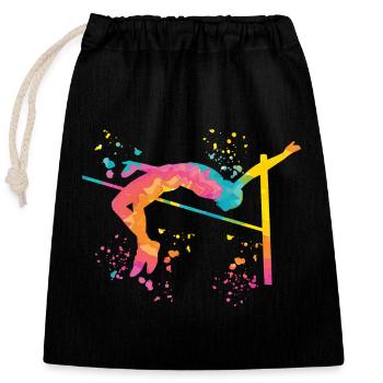 High Jumper Watercolor High Jump - Closable cotton gift bag (25x30cm) - black - Front