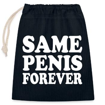 Same penis forever - Verschließbarer Geschenkbeutel aus Baumwolle (25x30cm) - Navy - Vorne