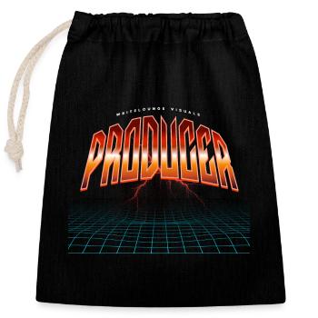 Producteur - Sac cadeau en coton avec cordon (25 x 30 cm) - noir - Devant