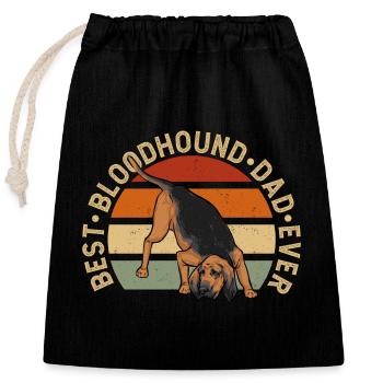 Bloodhound Hund Bluthund - Verschließbarer Geschenkbeutel aus Baumwolle (25x30cm) - Schwarz - Vorne