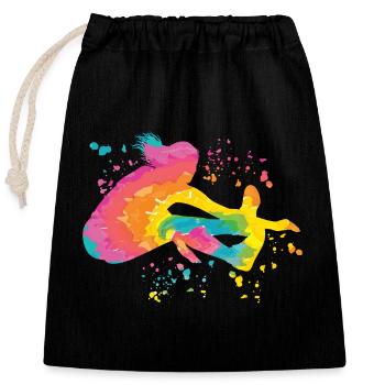 Sauts en longueur Saut en longueur Enfants Saut en longueur - Sac cadeau en coton avec cordon (25 x 30 cm) - noir - Devant