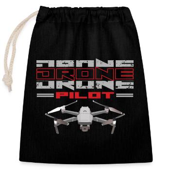 Drohnenpilot Whoop Copter FPV UAS Pilot Drone - Verschließbarer Geschenkbeutel aus Baumwolle (25x30cm) - Schwarz - Vorne