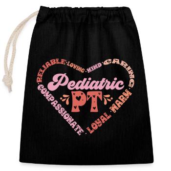 Physiotherapy Paediatric physiotherapist - Closable cotton gift bag (25x30cm) - black - Front