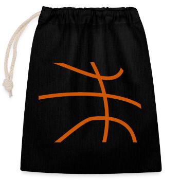 Joueur de basket-ball - Sac cadeau en coton avec cordon (25 x 30 cm) - noir - Devant