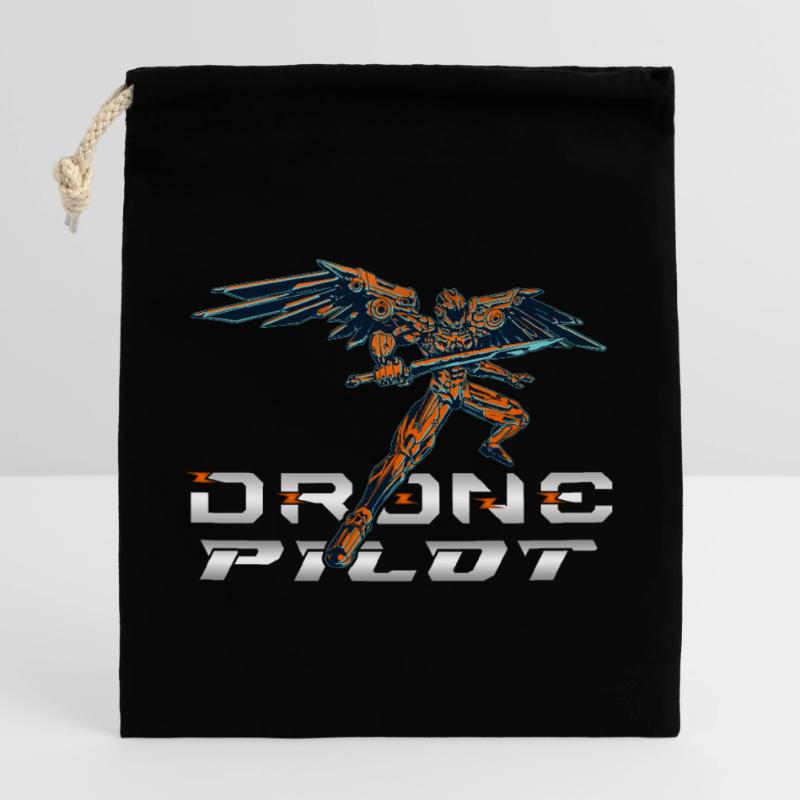 Drone Drones Drone Flight Drone Pilot Closable cotton gift bag (25x30cm)