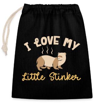 Furet, propriétaire de furet - Sac cadeau en coton avec cordon (25 x 30 cm) - noir - Devant