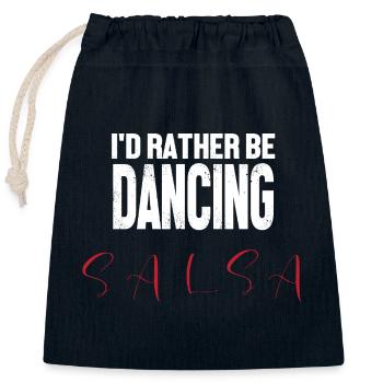 Danseuse de salsa Danseuse - Sac cadeau en coton avec cordon (25 x 30 cm) - bleu marine - Devant