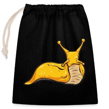 Banana Snail Snail - Closable cotton gift bag (25x30cm) - black - Front
