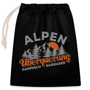 Alpenüberquerung Garmisch Gardasee Wandern - Verschließbarer Geschenkbeutel aus Baumwolle (25x30cm) - Schwarz - Vorne