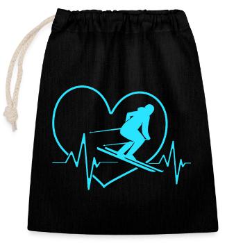 Ski Ski Holiday - Closable cotton gift bag (25x30cm) - black - Front