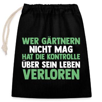 Gartenarbeit Hobbygärtner Gärtner Garten - Verschließbarer Geschenkbeutel aus Baumwolle (25x30cm) - Schwarz - Vorne