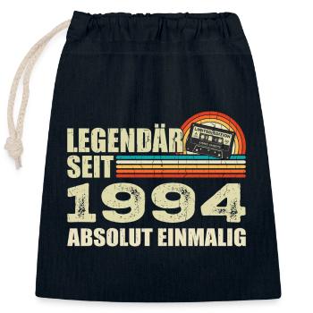 Legendary since 1994 - absolutely unique - Closable cotton gift bag (25x30cm) - navy - Front