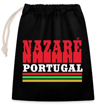 Portugal - Closable cotton gift bag (25x30cm) - black - Front