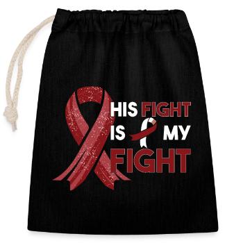 Cancer - Closable cotton gift bag (25x30cm) - black - Front
