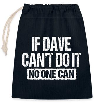 Drôle Dave - Sac cadeau en coton avec cordon (25 x 30 cm) - bleu marine - Devant