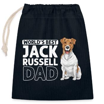 Jack Russell Terrier - Sac cadeau en coton avec cordon (25 x 30 cm) - bleu marine - Devant