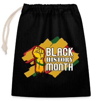 Black History Month Black History - Verschließbarer Geschenkbeutel aus Baumwolle (25x30cm) - Schwarz - Vorne
