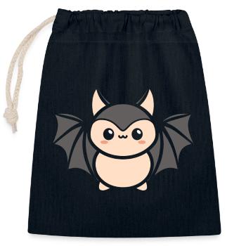 bat - Closable cotton gift bag (25x30cm) - navy - Front