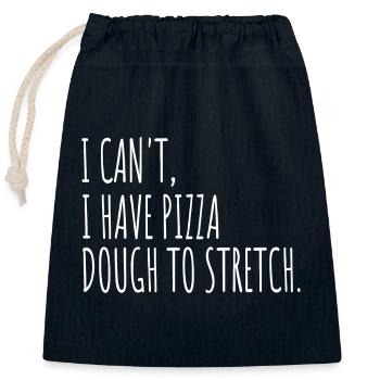 Humour Pâte à Pizza Pizzaiolo - Sac cadeau en coton avec cordon (25 x 30 cm) - bleu marine - Devant