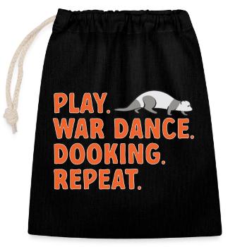 Ferret Owner Ferret - Closable cotton gift bag (25x30cm) - black - Front