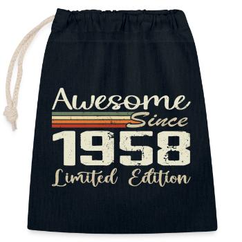 Anniversaire 66 Ans Millésime 1958 Cadeau 1958 - Sac cadeau en coton avec cordon (25 x 30 cm) - bleu marine - Devant