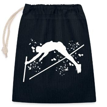 Pole Vaulter Kids Pole Vault - Closable cotton gift bag (25x30cm) - navy - Front