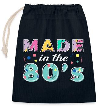 Made In The 80s Retro Karneval 80er Mottoparty - Verschließbarer Geschenkbeutel aus Baumwolle (25x30cm) - Navy - Vorne