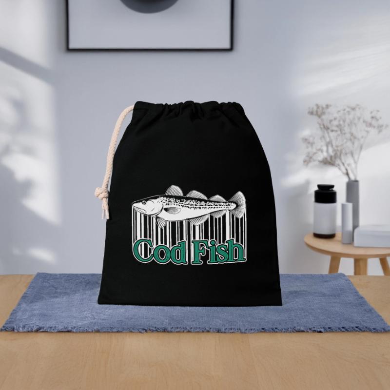 Cod Fish Cod Fish Vintage Closable cotton gift bag (25x30cm)