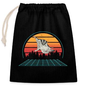 Short-headed glider Sugar Glider - Closable cotton gift bag (25x30cm) - black - Front